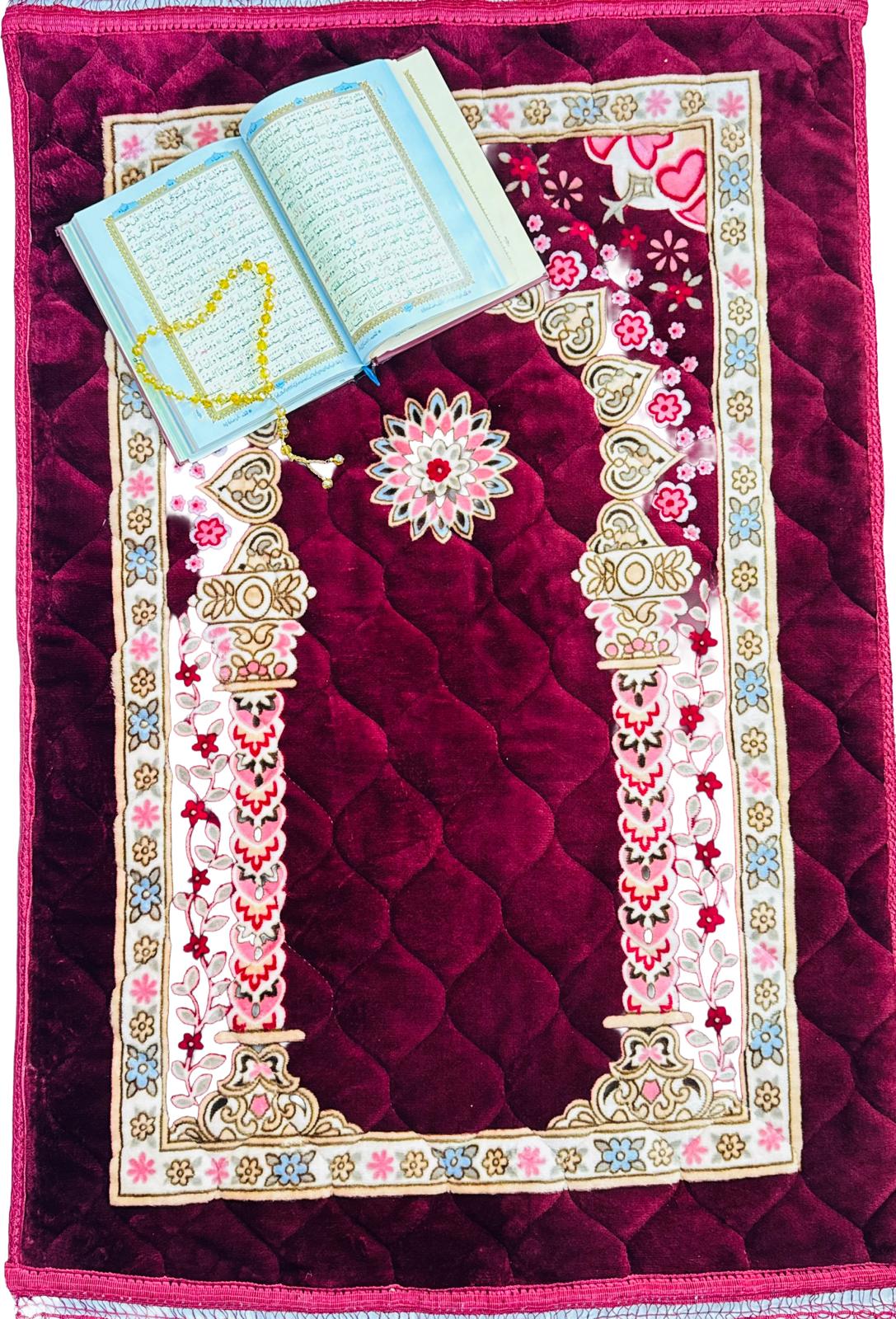 Premium Muslim Prayer Rug - 80x120cm Cotton Prayer Mat