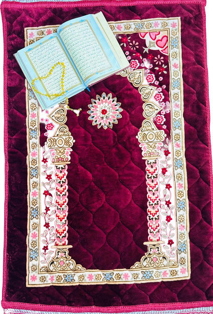 Premium Muslim Prayer Rug - 80x120cm Cotton Prayer Mat