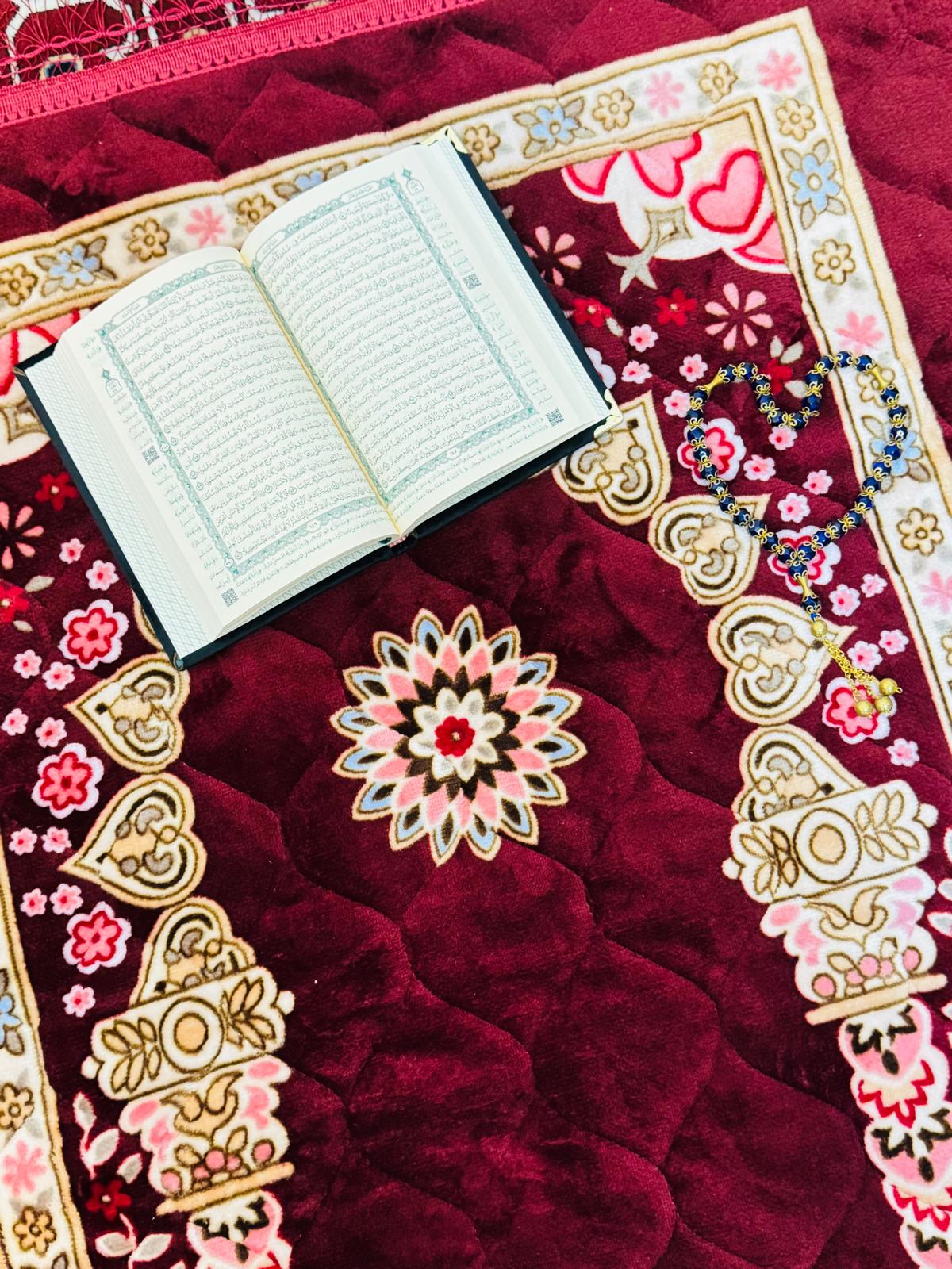 Premium Muslim Prayer Rug - 80x120cm Cotton Prayer Mat