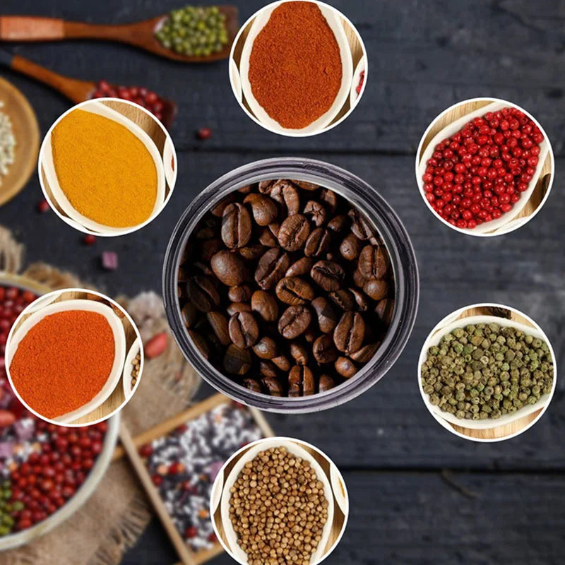 Household small bean grinder coffee grinder powder grinder electric grinder ultrafine grain stainless steel portable grinder NEW