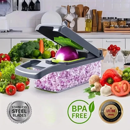 14/16 in 1 Multifunctional Vegetable Chopper Handle Food Grate Food Chopper Vegetable Slicer Dicer Cut Kitchen Items Cocina