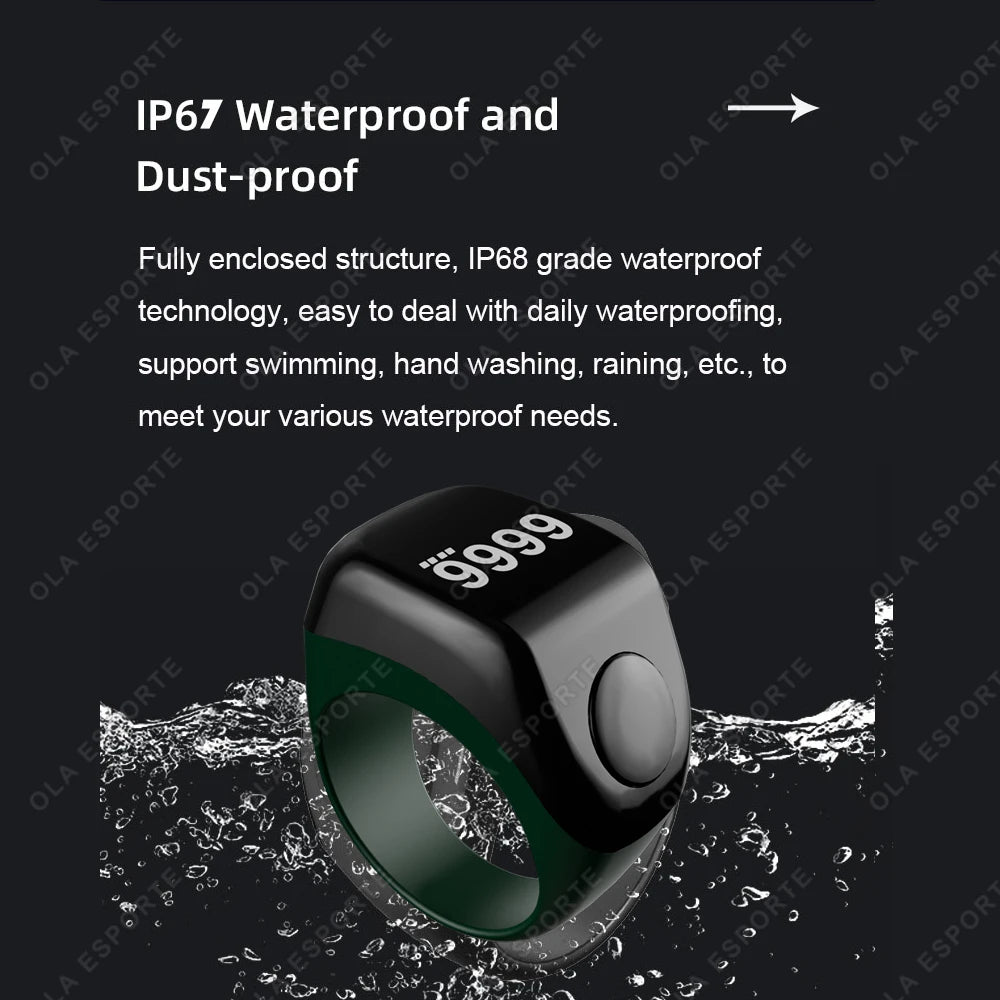 Smart Tasbih Digital Counter Ring – Qibla & Prayer Time Reminder