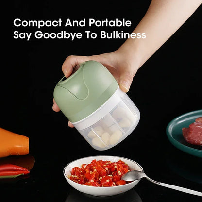 Electric Garlic Purer 250ML Mini Electric Garlic Chopper USB Charging Ginger Vegetable Cutter Food Chopper Kitchen Tools