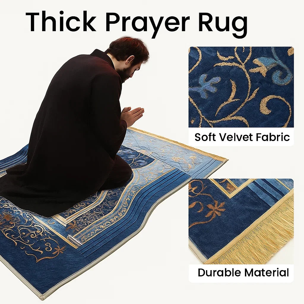 Premium Islamic Prayer Rug – Vintage Pattern & Tassel | 70x110cm | 6 Colors