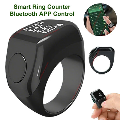 Smart Tasbih Digital Counter Ring – Qibla & Prayer Time Reminder