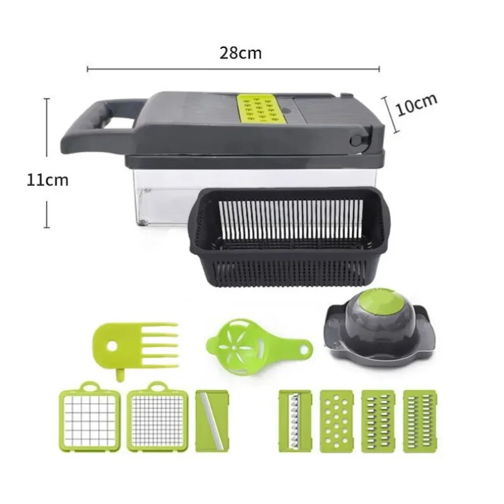 Multifunctional Vegetable Chopper – 14-in-1 Slicer, Dicer & Grater Set