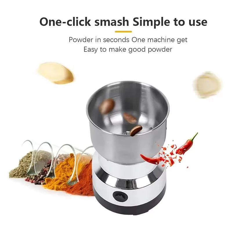 Household small bean grinder coffee grinder powder grinder electric grinder ultrafine grain stainless steel portable grinder NEW