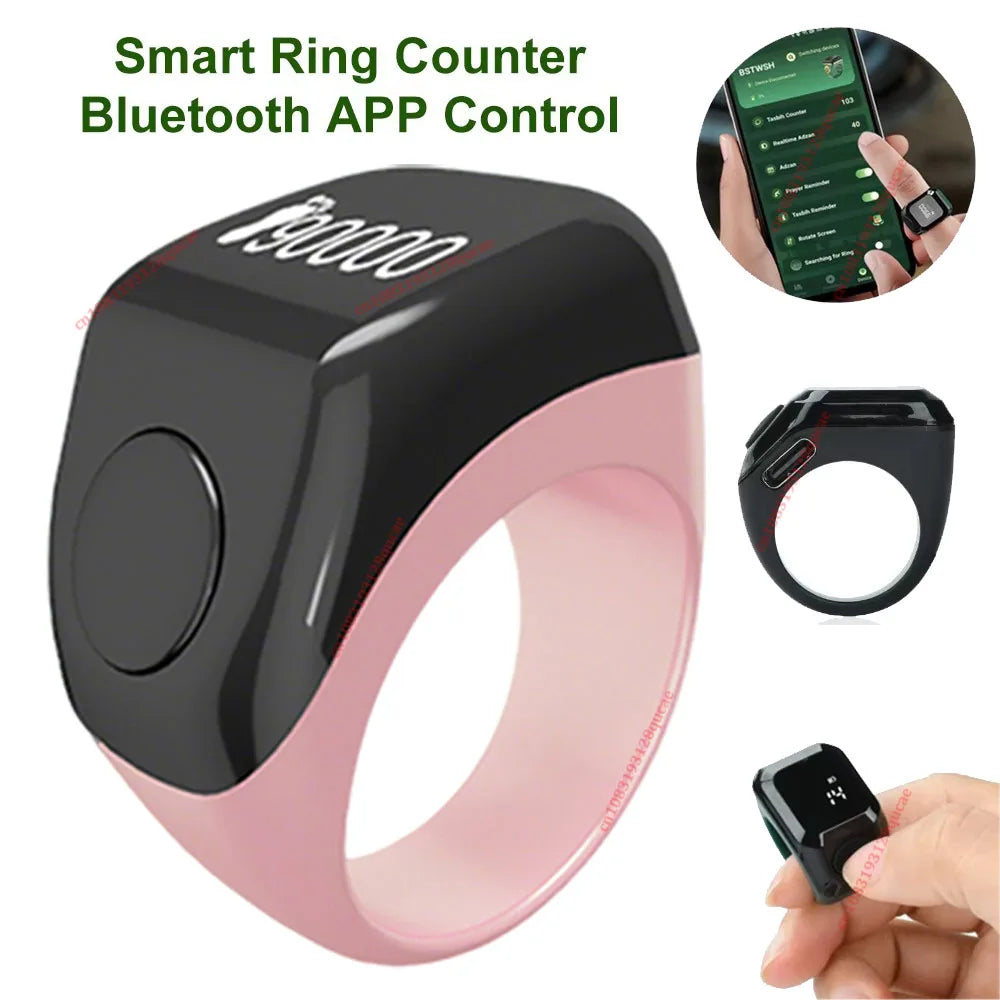 Smart Tasbih Digital Counter Ring – Qibla & Prayer Time Reminder