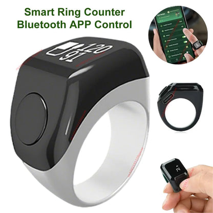 Smart Tasbih Digital Counter Ring – Qibla & Prayer Time Reminder