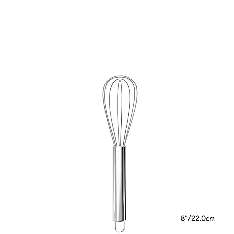 LMETJMA 8" 10" 12" Egg Whisk Stainless Steel Egg Whisk Kitchen Wire Balloon Whisk Milk Egg Beater Egg Mixing Mixer Tools KC0231