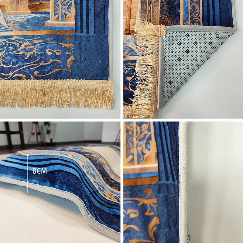 Premium Islamic Prayer Rug – Vintage Pattern & Tassel | 70x110cm | 6 Colors