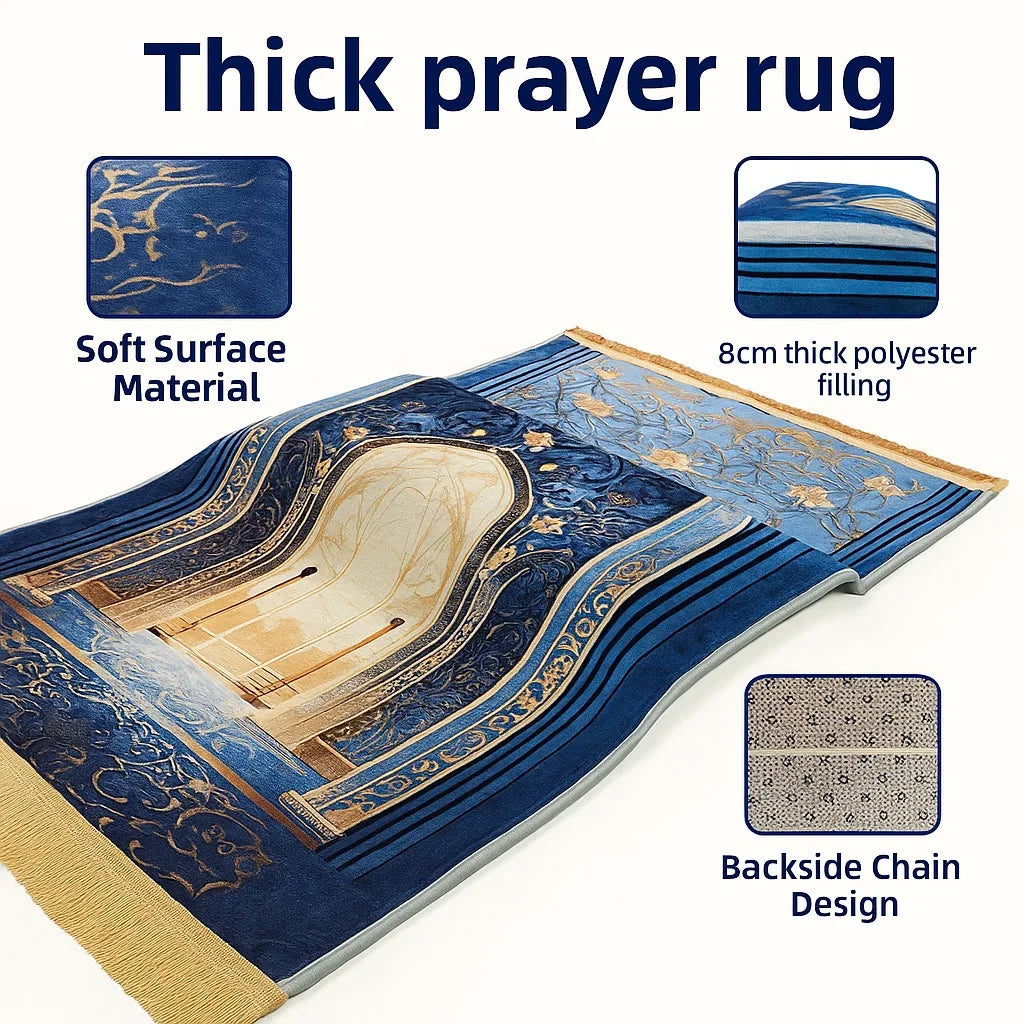 Premium Islamic Prayer Rug – Vintage Pattern & Tassel | 70x110cm | 6 Colors