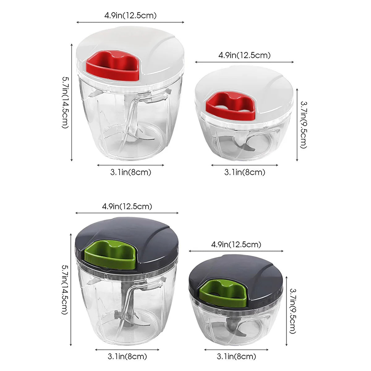 Manual Food Chopper – Pull String Vegetable & Herb Cutter | 600ml & 1000ml