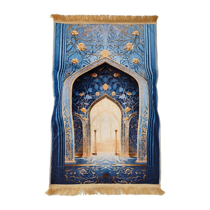 Premium Islamic Prayer Rug – Vintage Pattern & Tassel | 70x110cm | 6 Colors