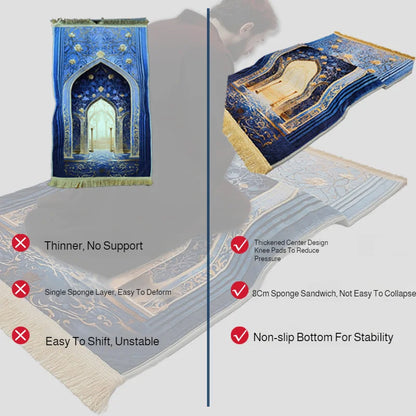 Premium Islamic Prayer Rug – Vintage Pattern & Tassel | 70x110cm | 6 Colors