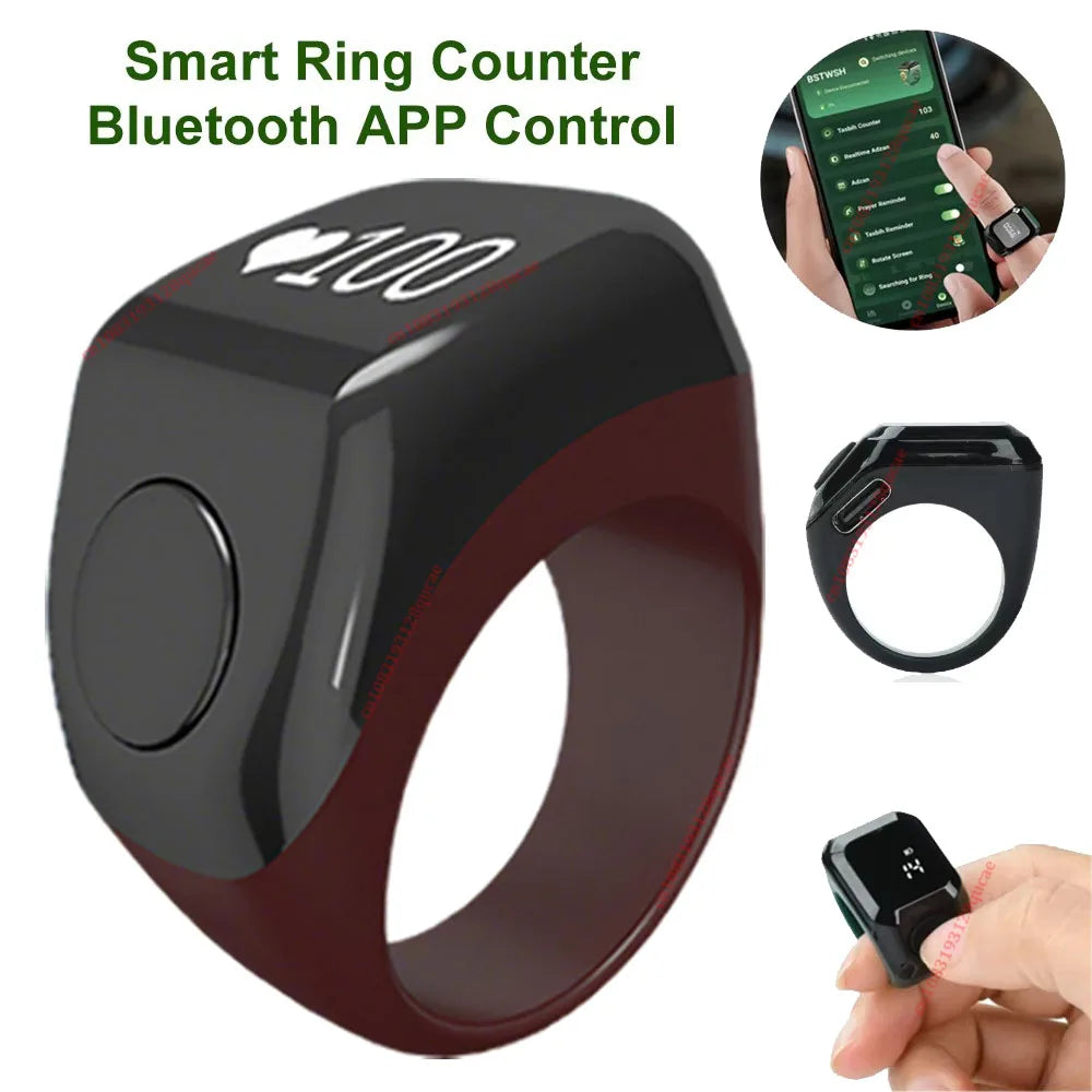 Smart Tasbih Digital Counter Ring – Qibla & Prayer Time Reminder