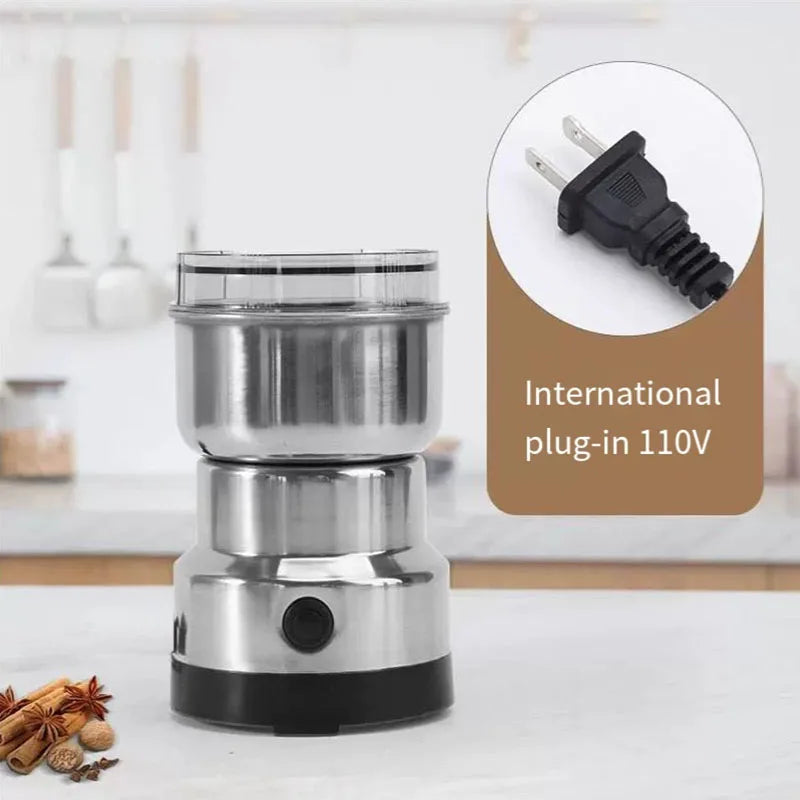 Household small bean grinder coffee grinder powder grinder electric grinder ultrafine grain stainless steel portable grinder NEW
