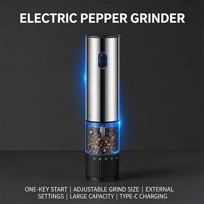Electric Salt & Pepper Grinder Set – Rechargeable, Adjustable Coarseness