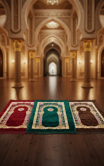 Premium Muslim Prayer Rug - 80x120cm Cotton Prayer Mat