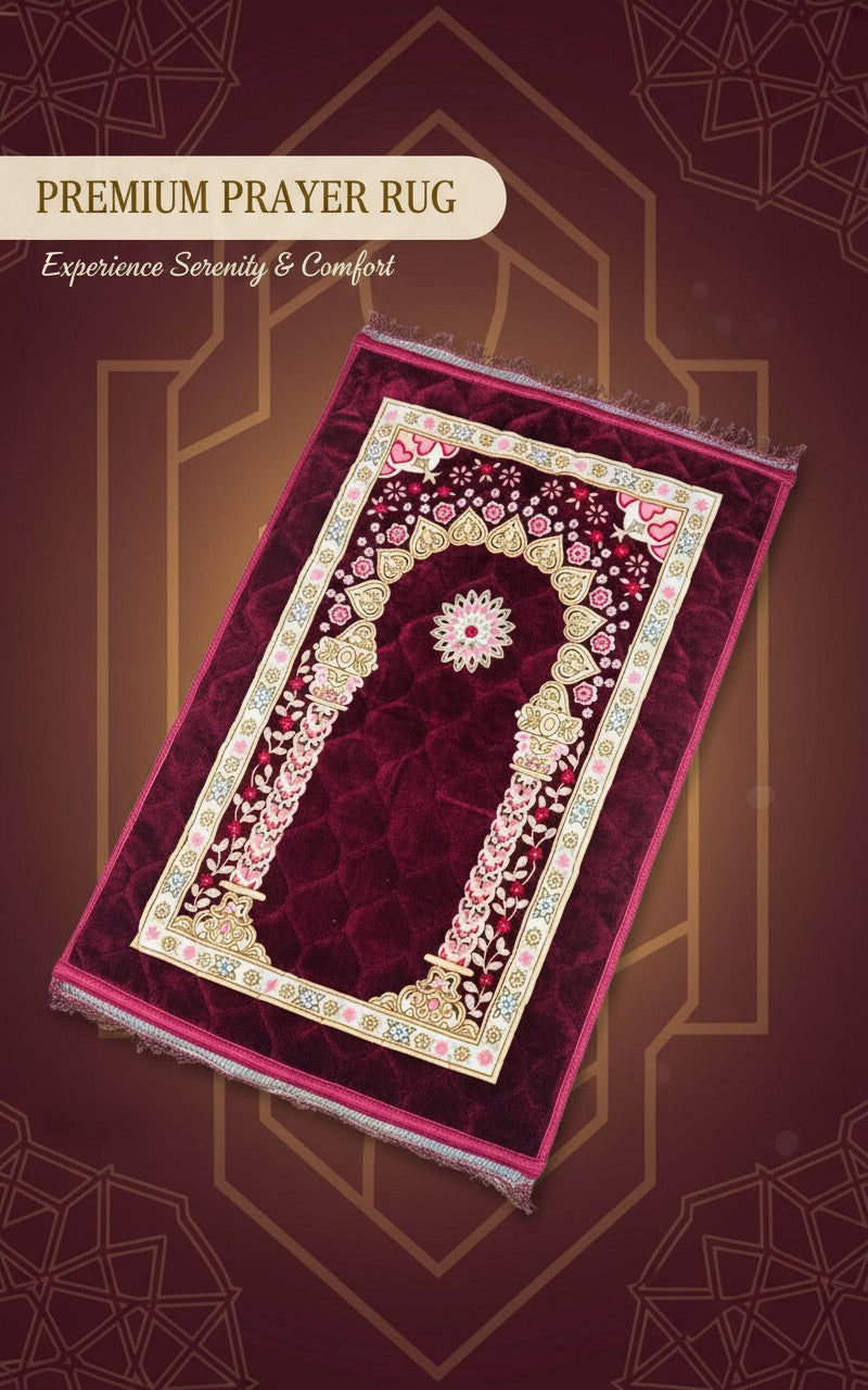 Premium Muslim Prayer Rug - 80x120cm Cotton Prayer Mat