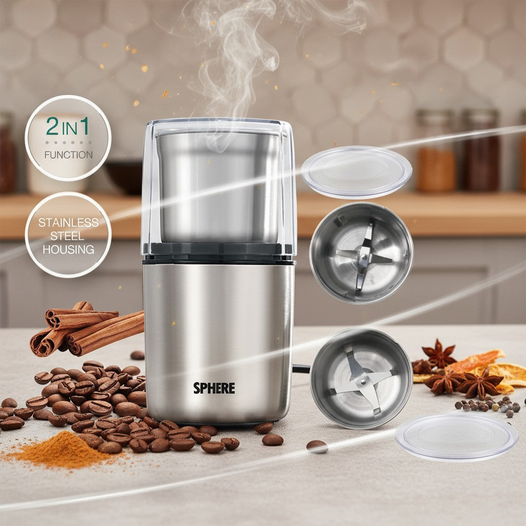 Premium 2 in 1 Grinder & Chopper - Stainless Steel Kitchen Tool