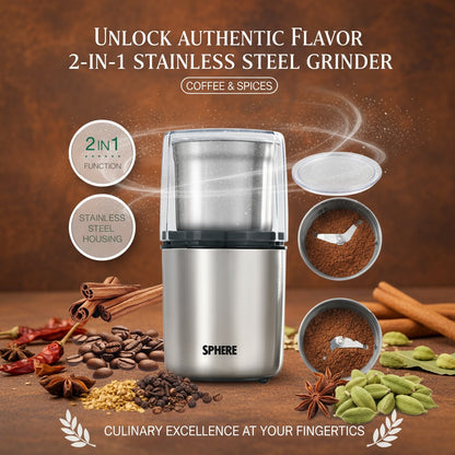 Premium 2 in 1 Grinder & Chopper - Stainless Steel Kitchen Tool